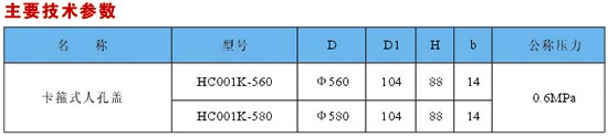 卡箍式人孔蓋技術(shù)參數(shù)